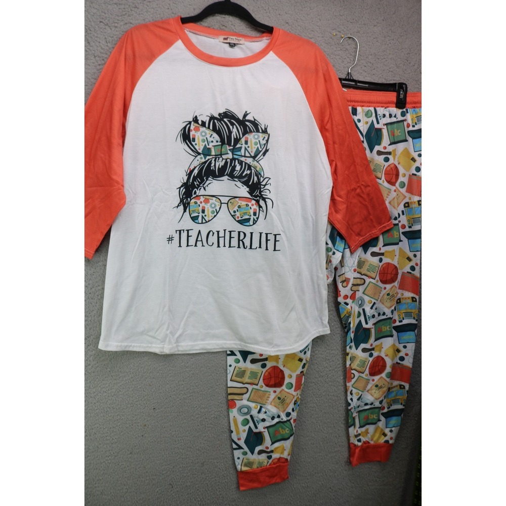 Easy Bears-"Be You. Do You. For You." Teacher Life Pajama Set-2X-Drawstring